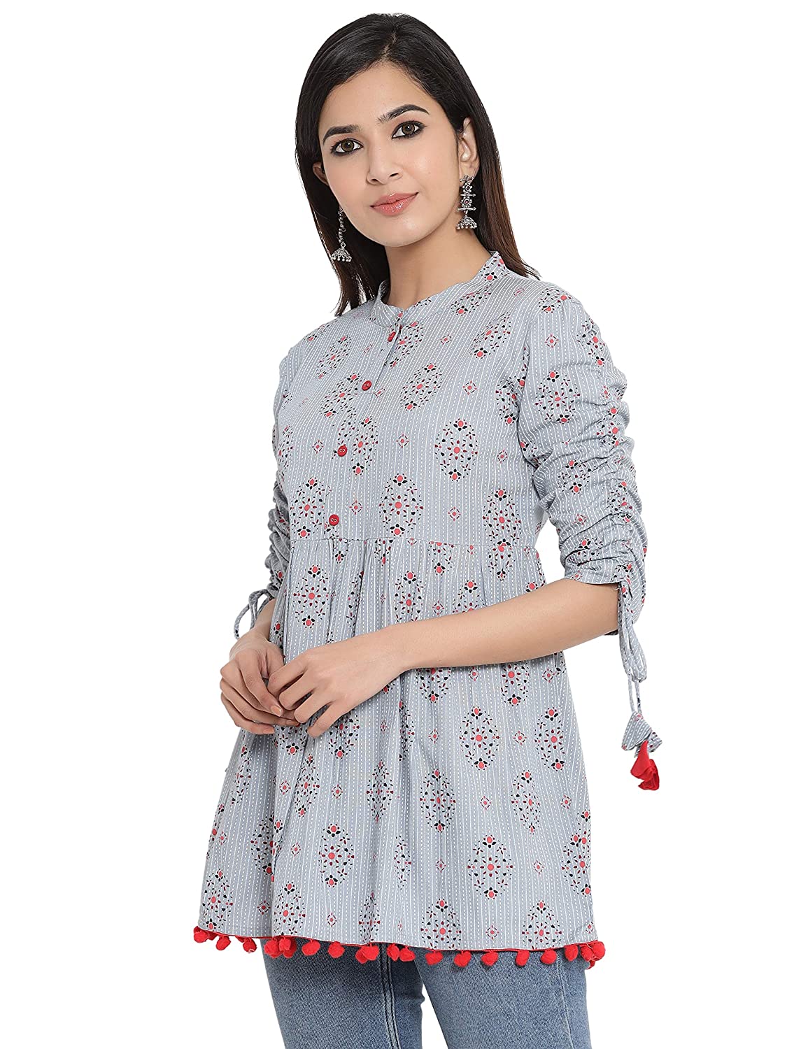 Women Rayon Floral Ethnic Top