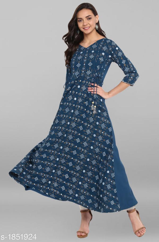 JANASYA CLASSY CREPE CASUAL WEAR A-LINE KURTIS