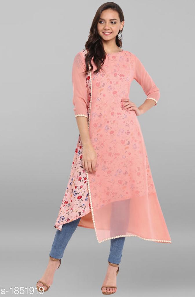 JANASYA CLASSY CREPE CASUAL WEAR A-LINE KURTIS