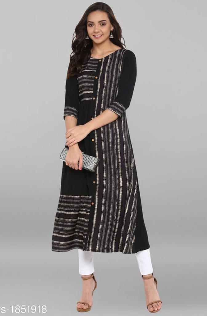 JANASYA CLASSY CREPE CASUAL WEAR A-LINE KURTIS