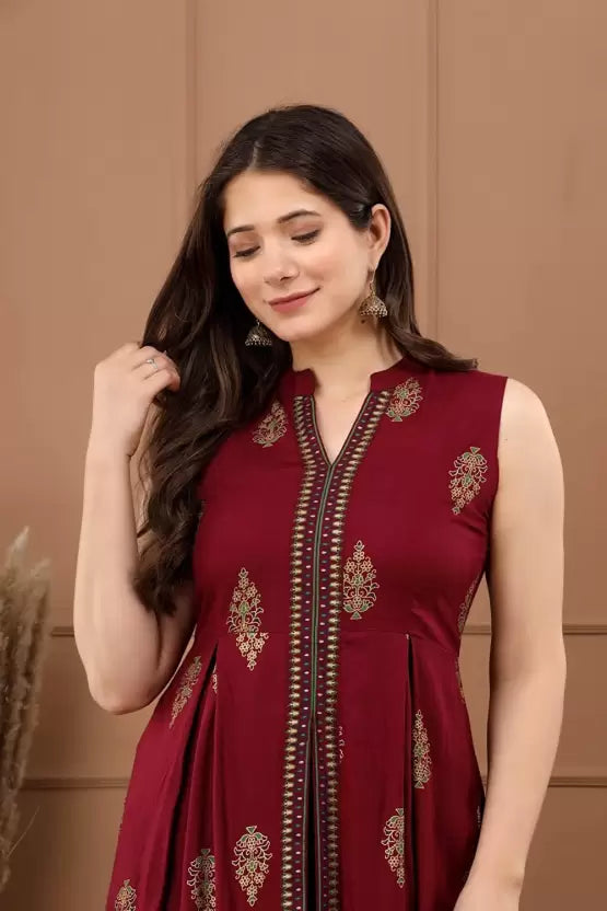 Women Open-front Indowestern Gown/Kurta