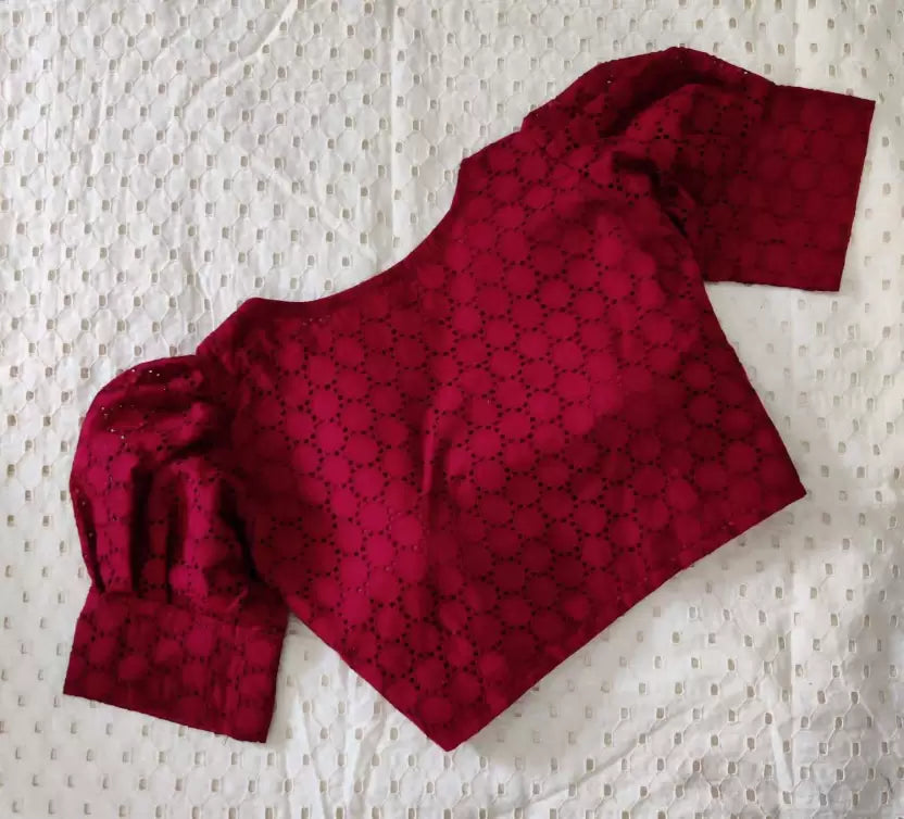 Padded Cotton Ready-made Saree Blouse