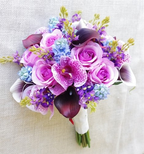 Orchids + Kenya Roses Bridal Bouquet | Amy's Cart Singapore