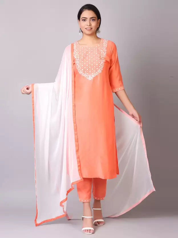 Women Rama Art Silk Kurta set