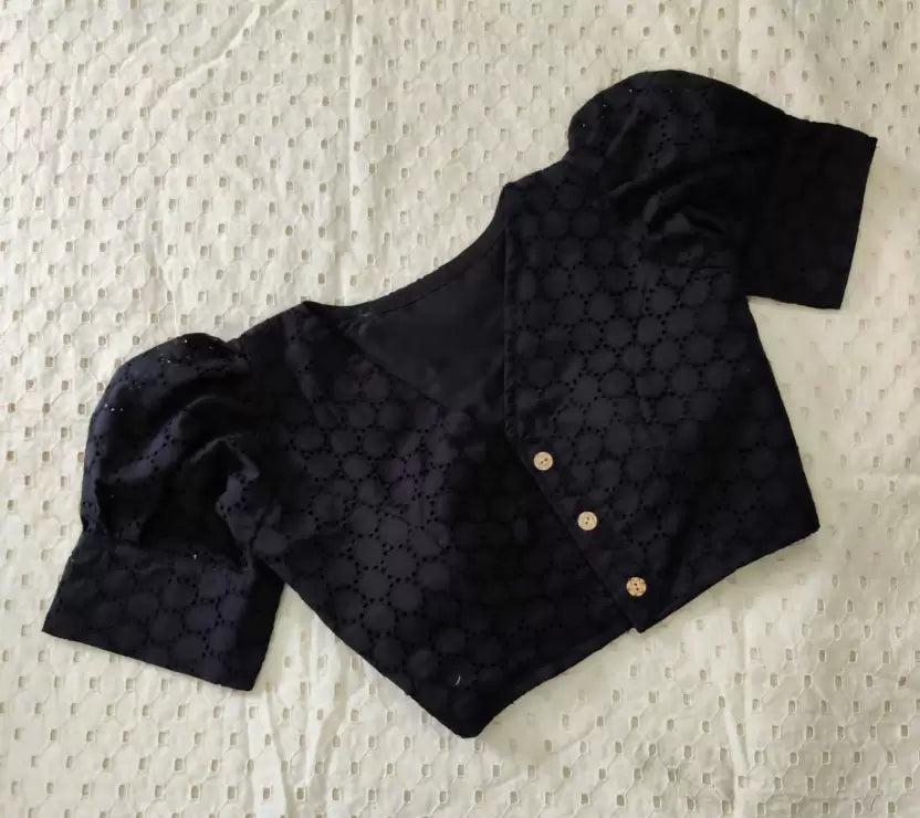 Padded Cotton Ready-made Saree Blouse
