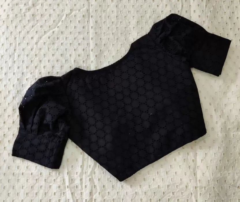 Padded Cotton Ready-made Saree Blouse