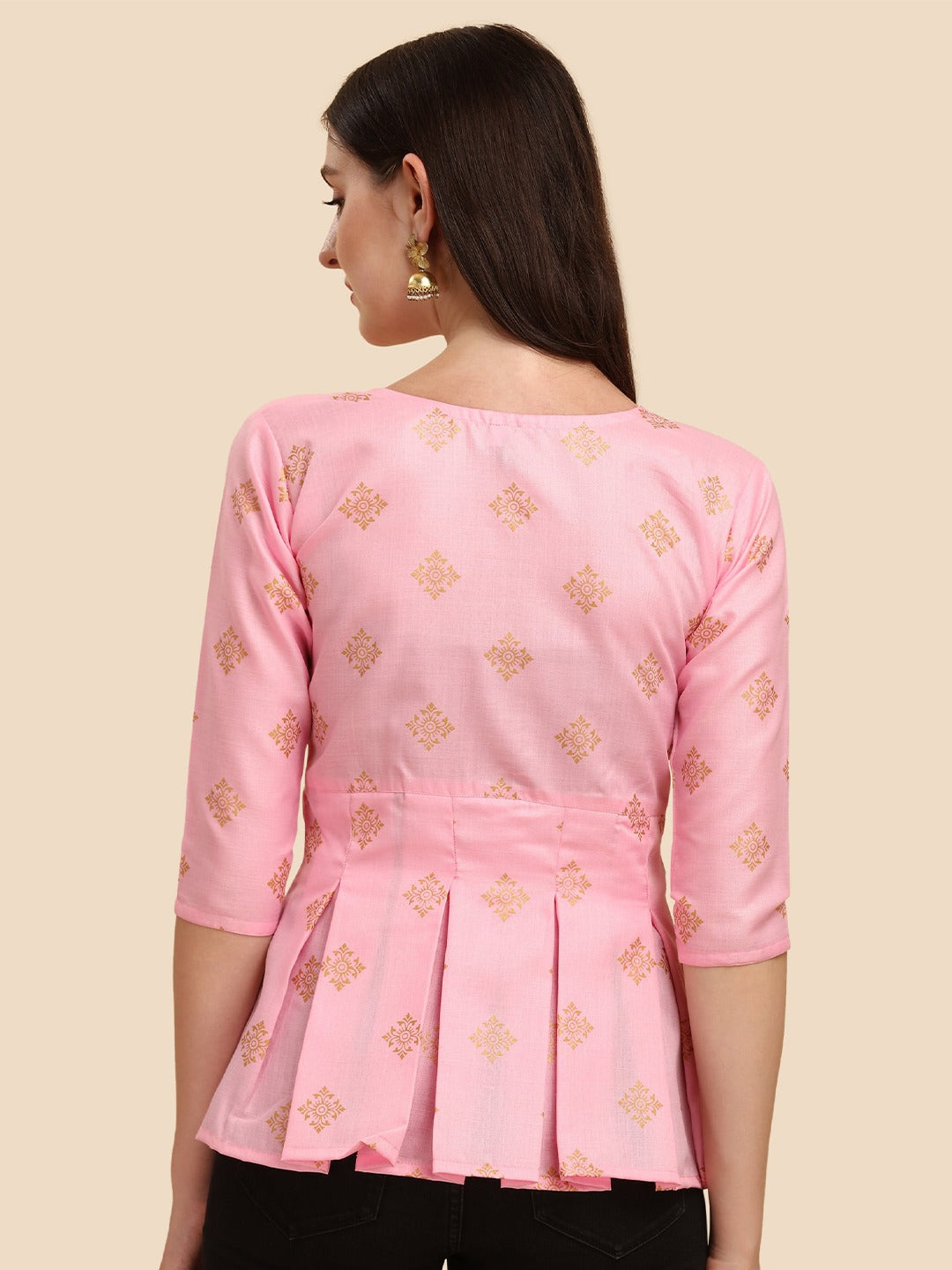 Women Green Ethnic Motifs Printed A-Line Top