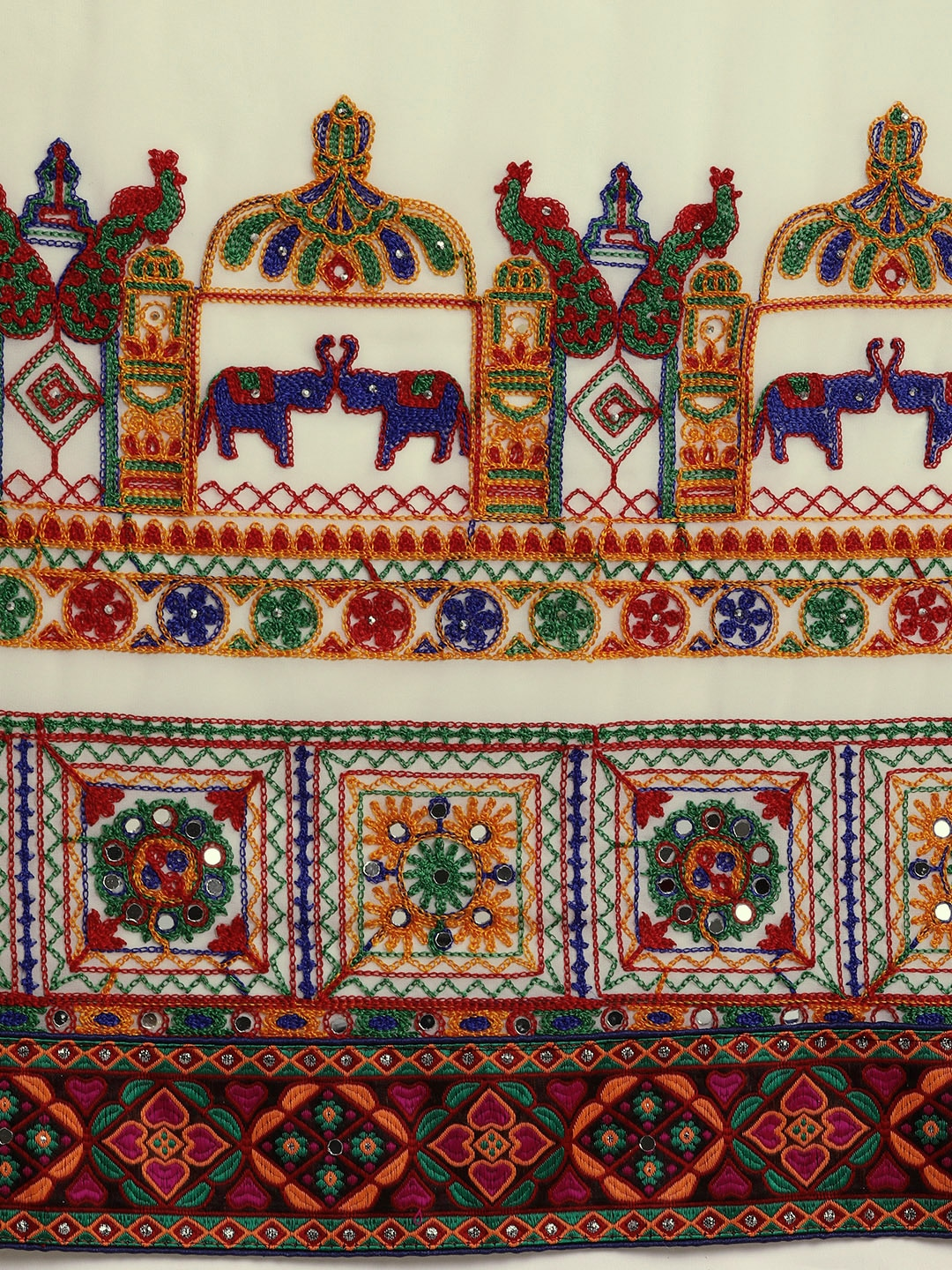 Red & White Georgette Saree