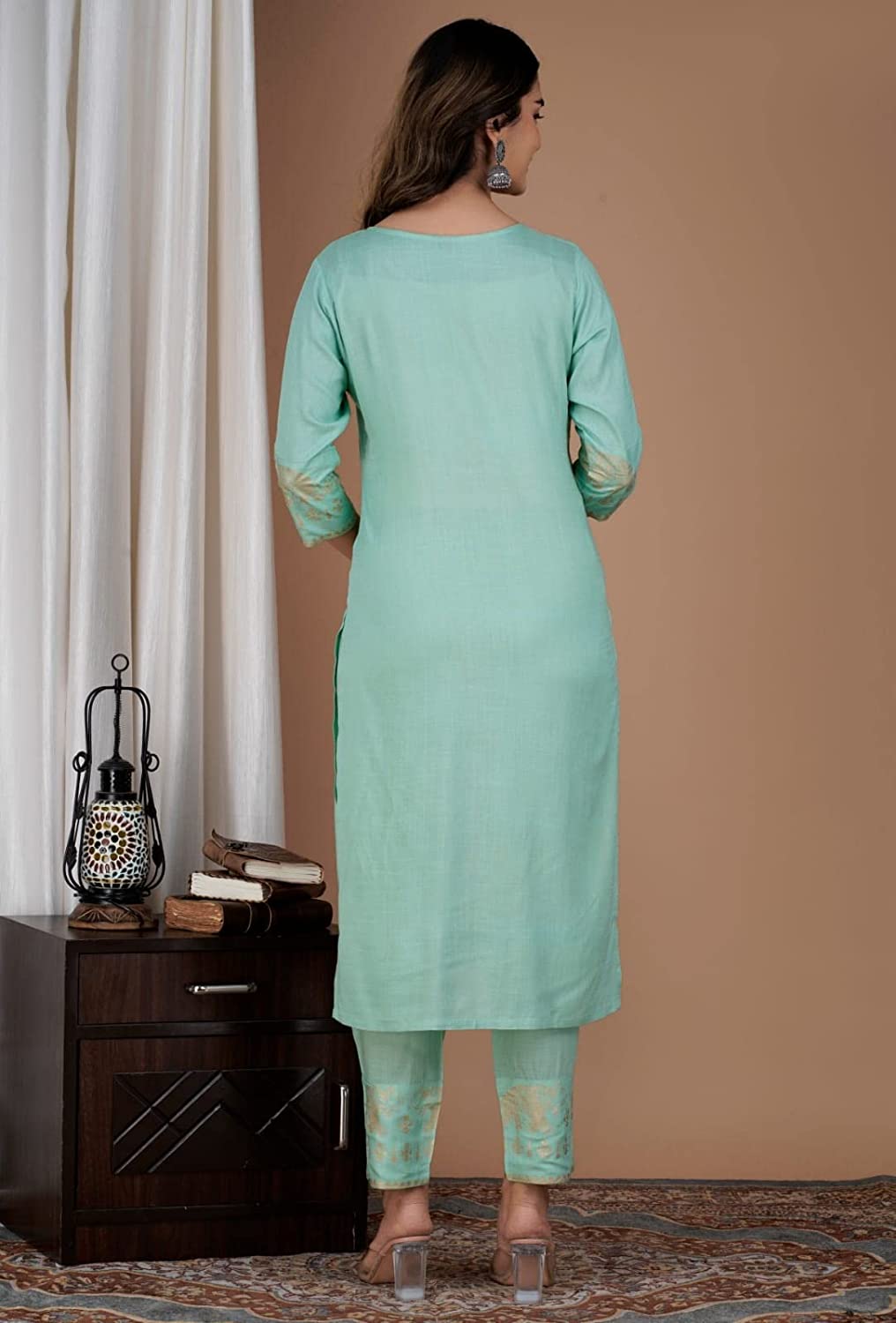 Women Printed Rayon Kurta and Pants Set with Dupatta