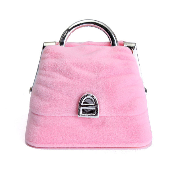 Mini Velvet Jewelry Holder Earring Ring Handbag Box Case | Amy's Cart Singapore