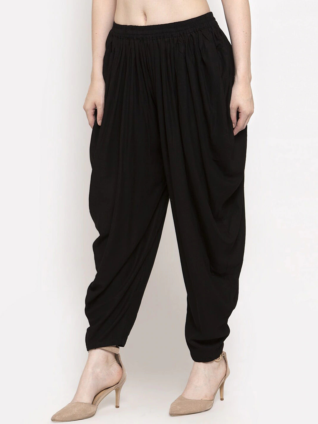 Women Black Solid Dhoti Pant