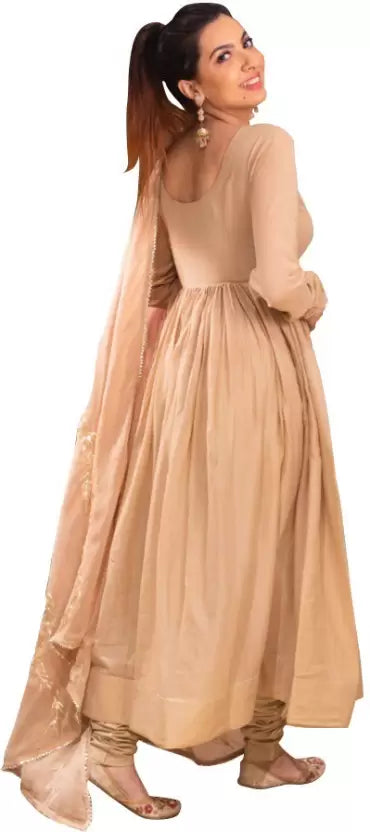 Solid Kurta Palazzo & Dupatta Set