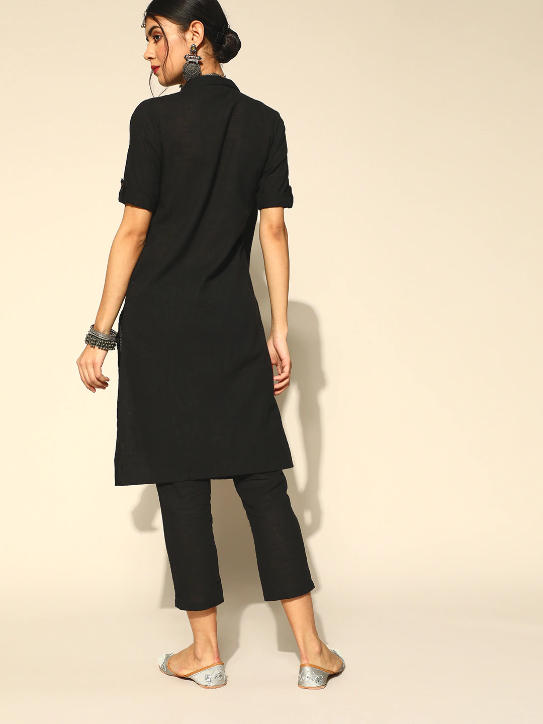 Solid Pure Cotton Kurta Set