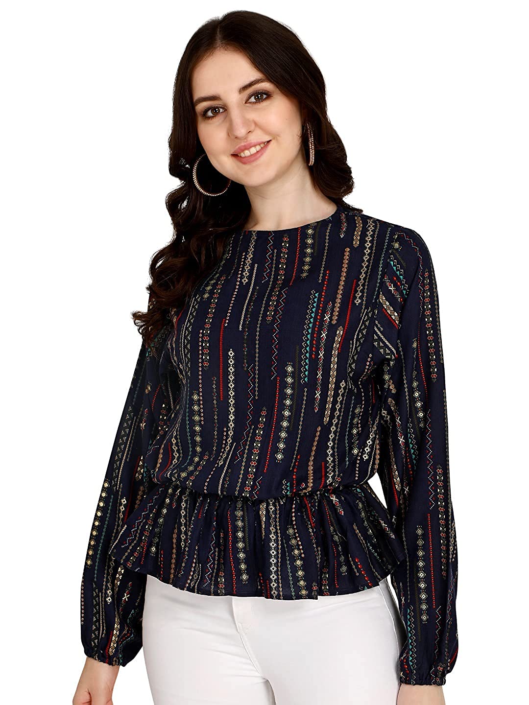 Women's Elegant Printed Work Wear Top