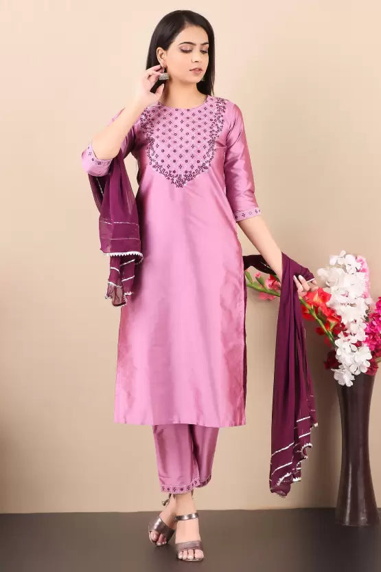 Women Rama Art Silk Kurta set