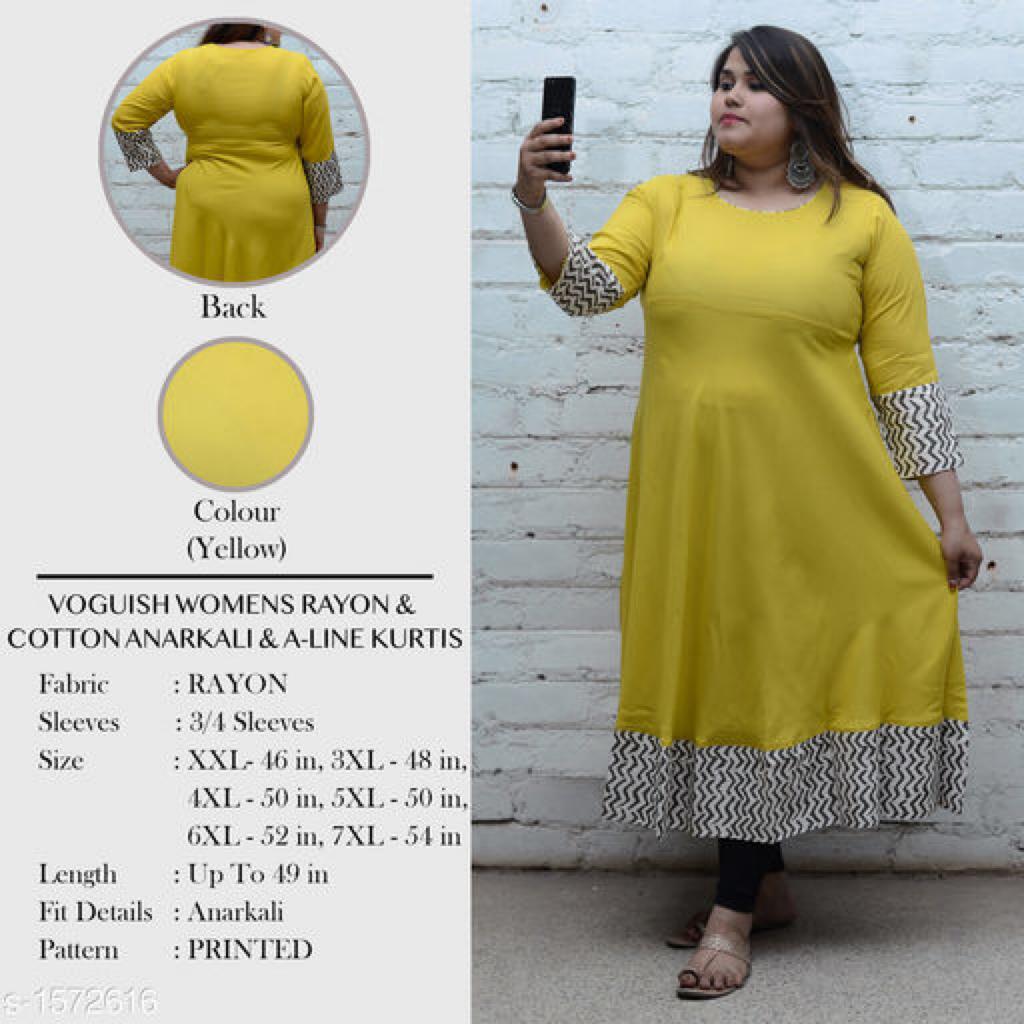 Voguish Women's Rayon & Cotton Anarkali & A-Line Kurtis