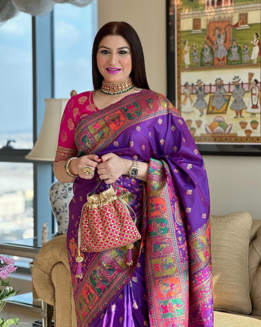 Women Banarasi Paithani Soft Silk Sare