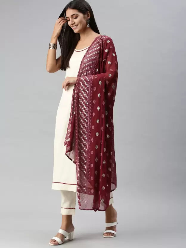 White Kurta set with Dupatta