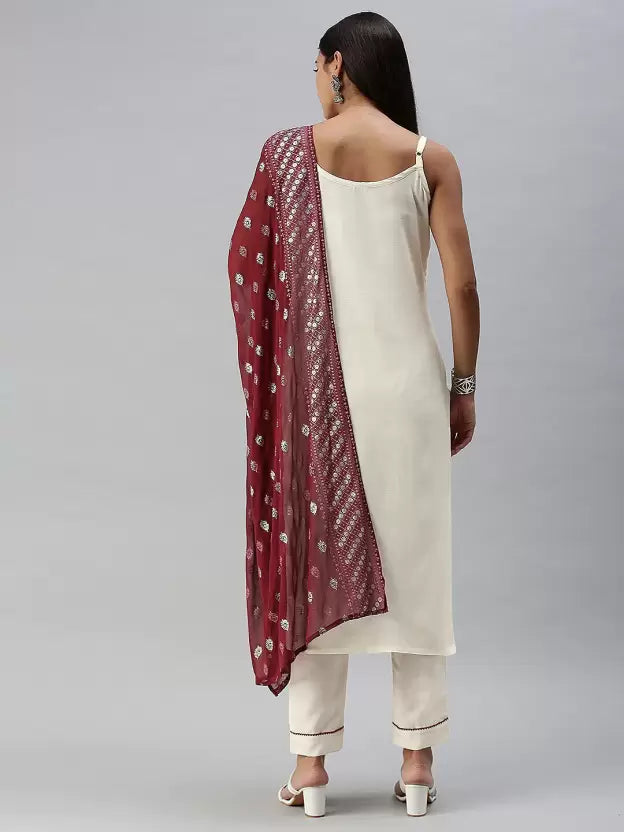 White Kurta set with Dupatta