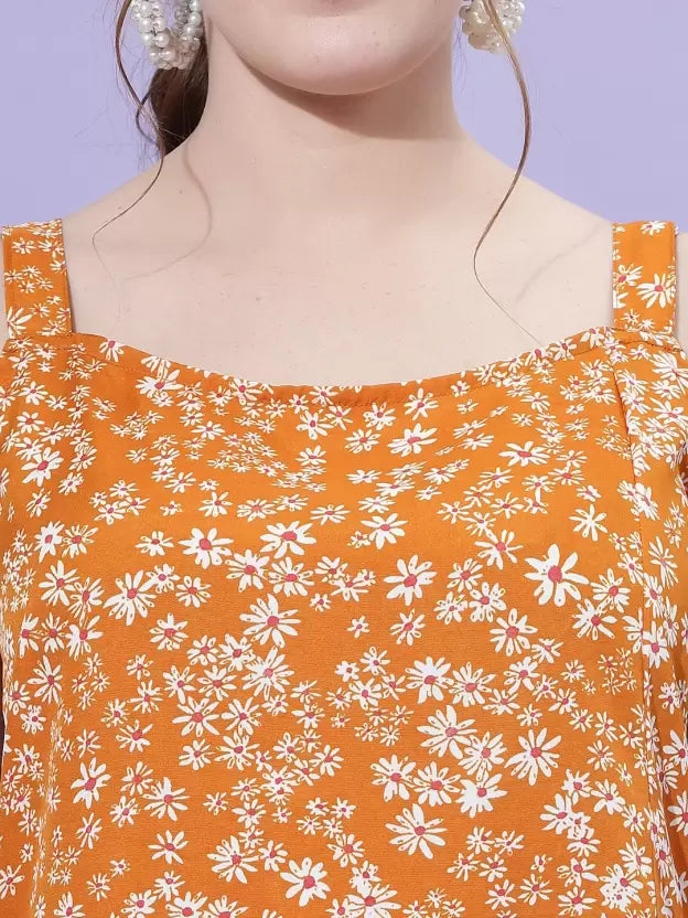 Women A line Orange Dress