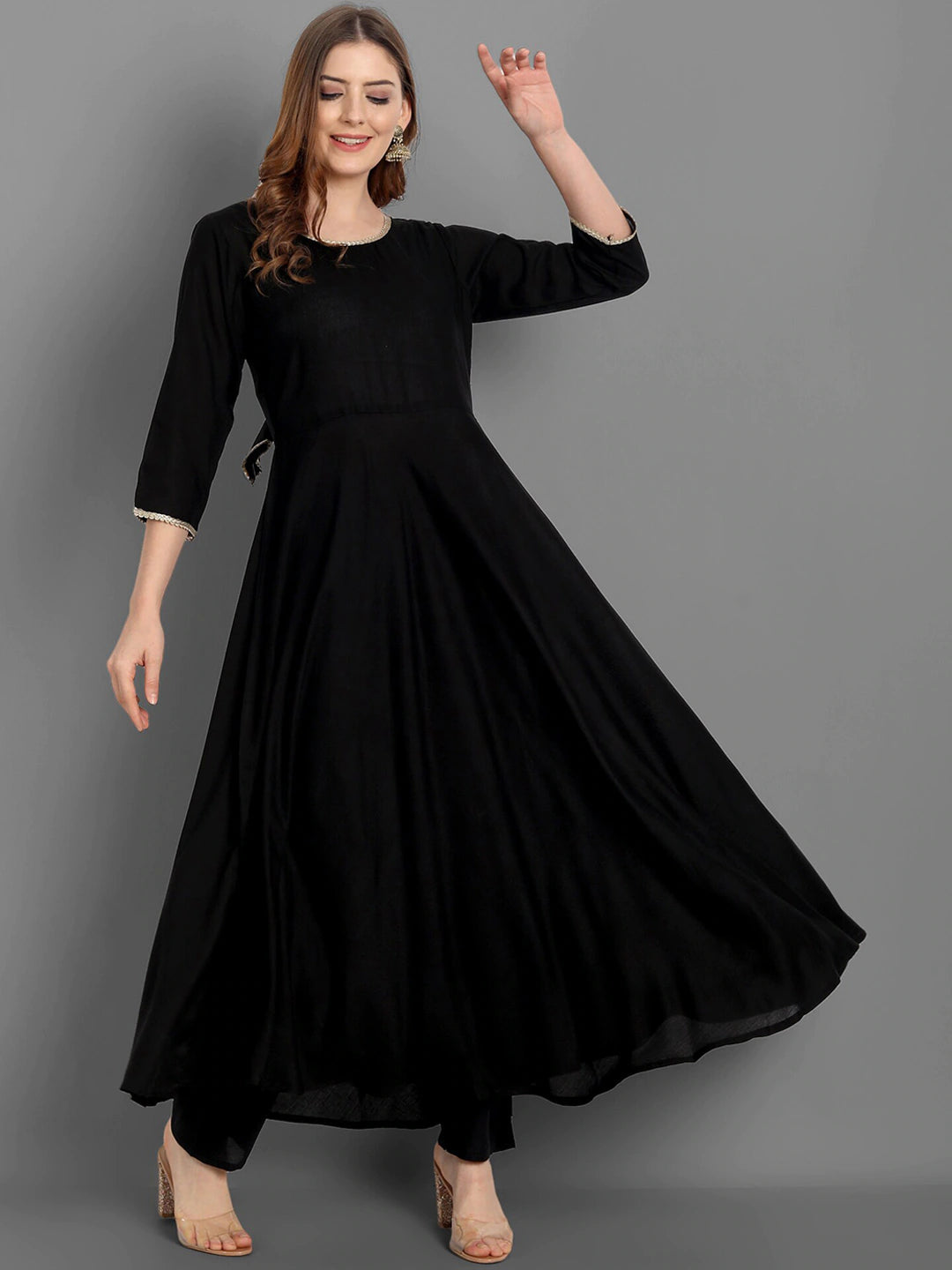 Women Anarkali Kurta with Trousers & Dupatta