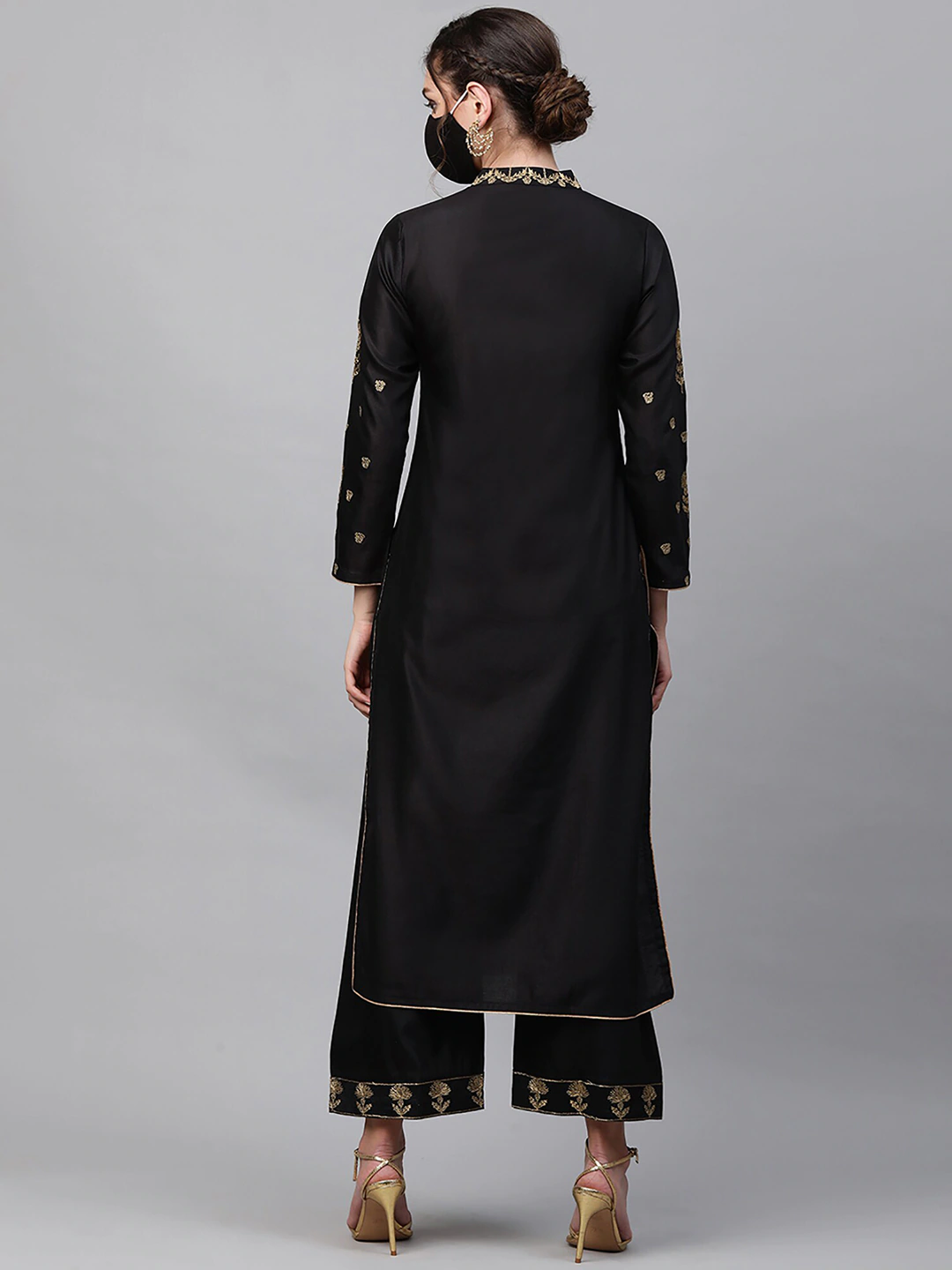 Women Black Ethnic Motifs Kurta Set