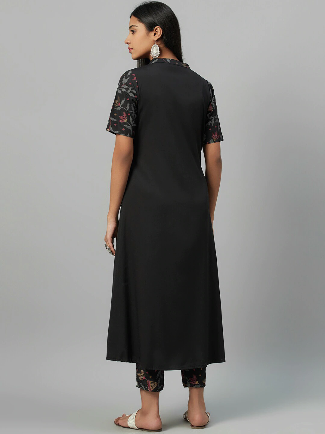 Women Black Motifs Printed Kurta Set