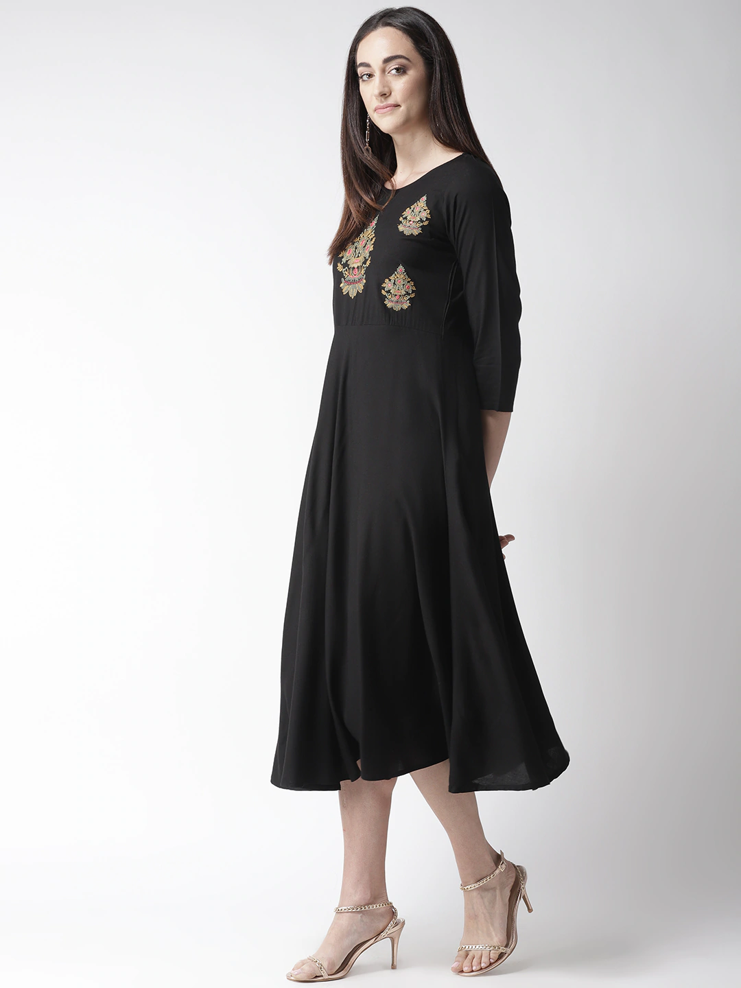 Women Black Solid A-Line Dress