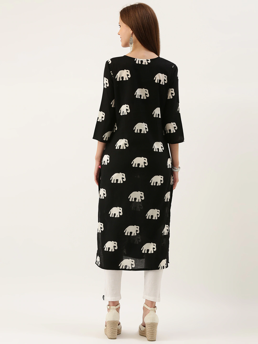 Women Black Printed Kurta Top