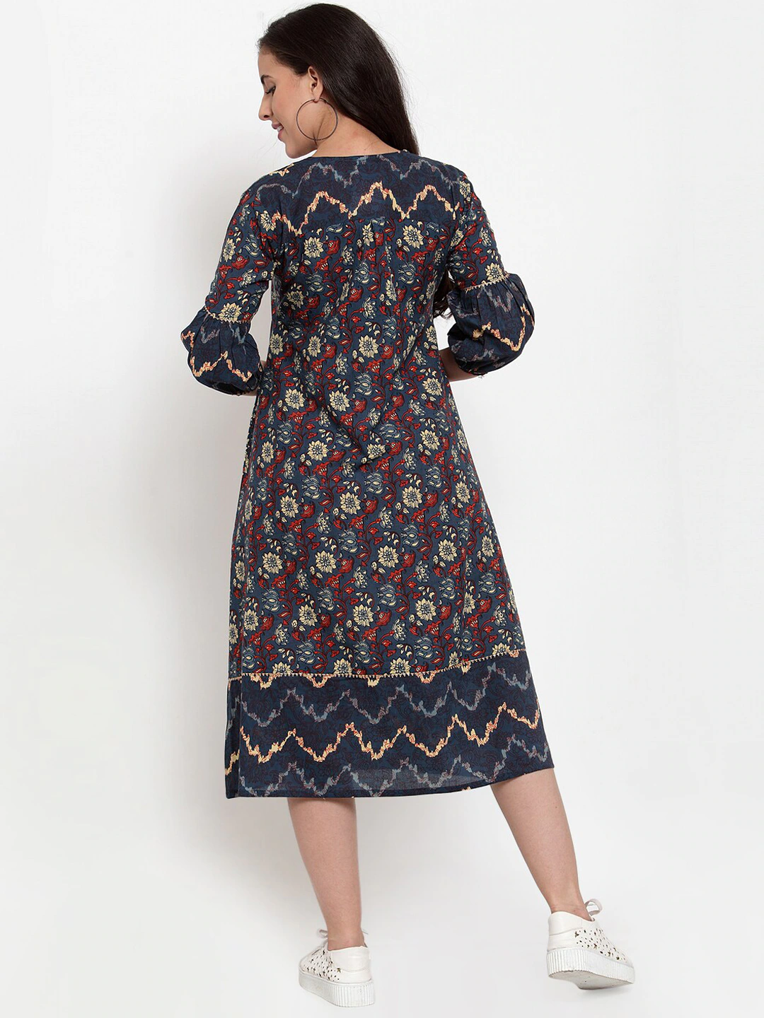 Women Blue Printed Dress