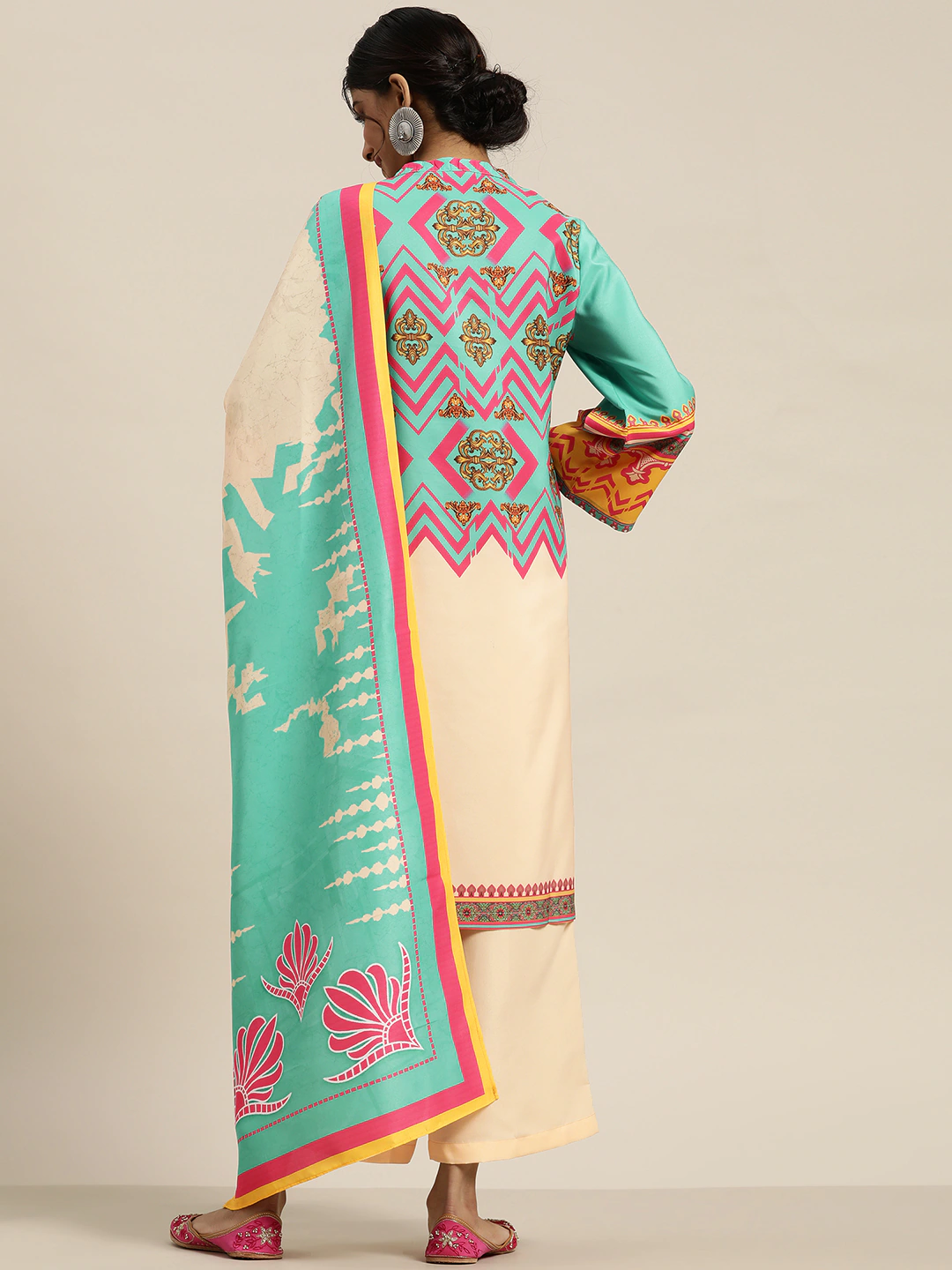 Women Blue Printed Kurta Set