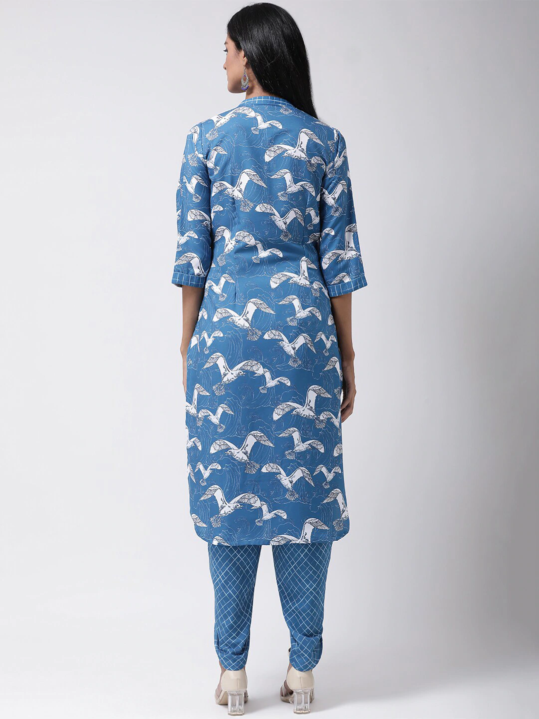 Women Blue Printed Kurta Set