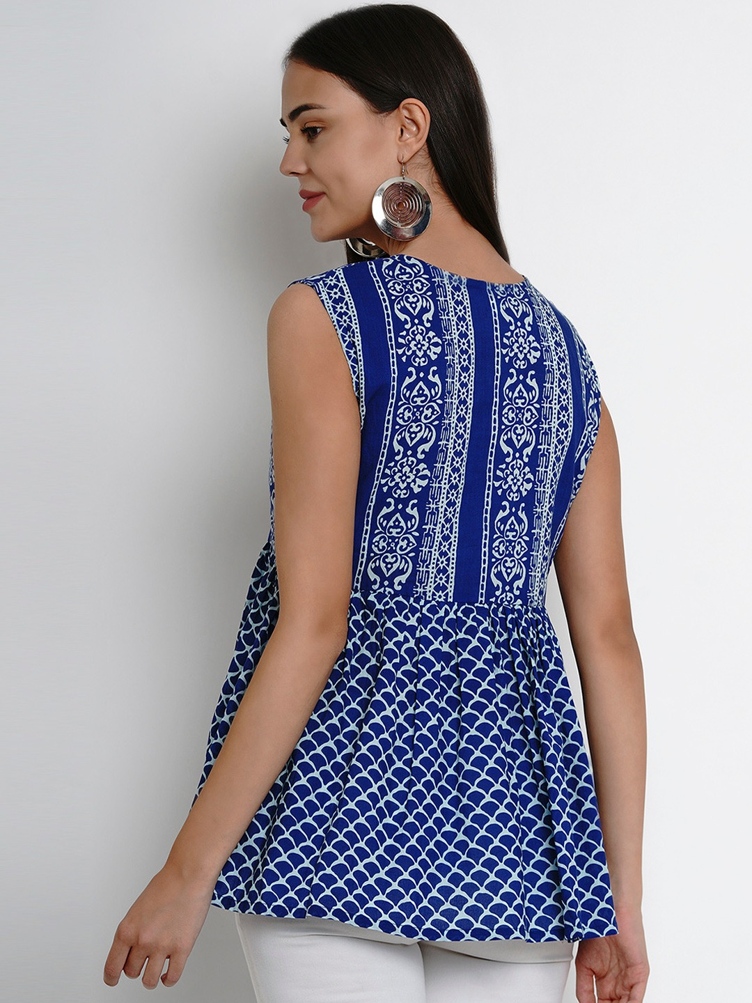 Women Blue Printed Top