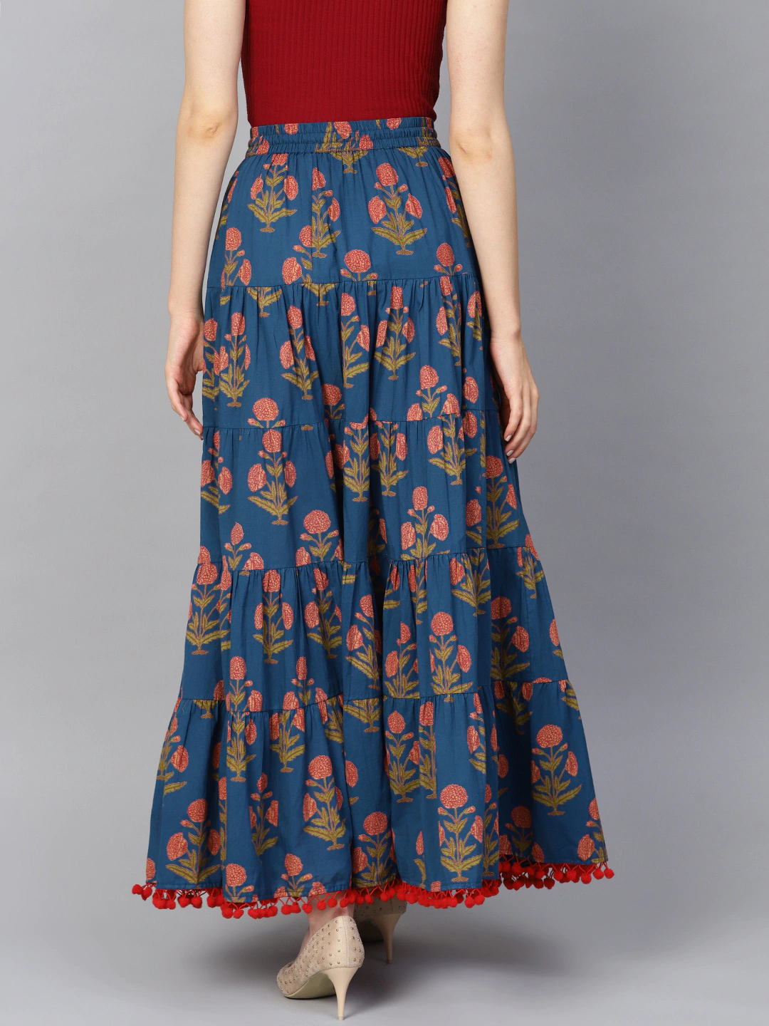 Women Ethnic Printed Flared Maxi Dress