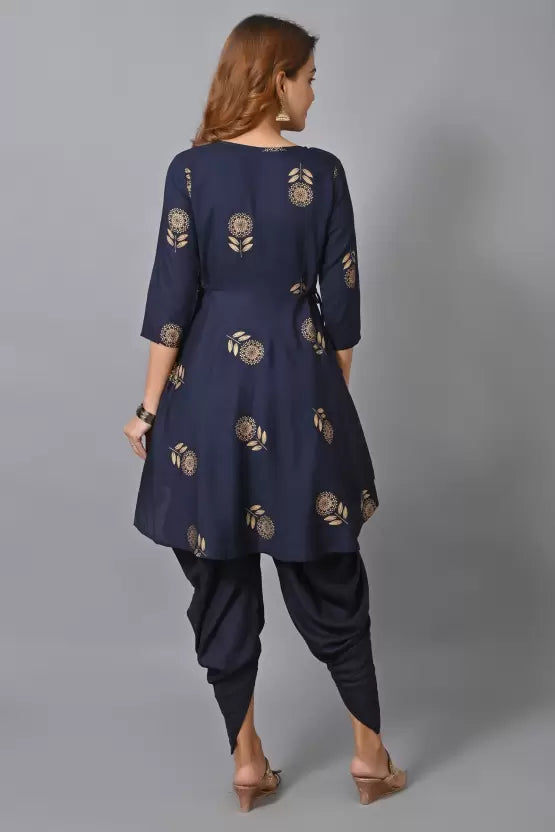 Women Dhoti & Kurta Set Viscose Rayon