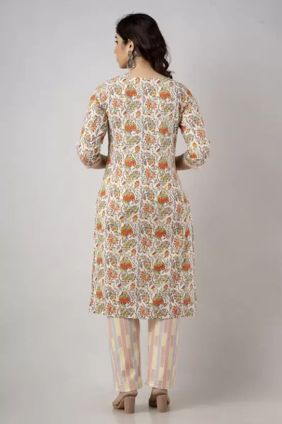 Women Fashion Floral Print Kurta Salwar & Dupatta Set