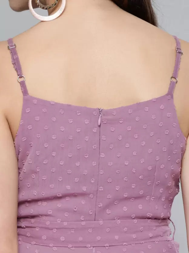 Women Fit and Flare Purple Dress