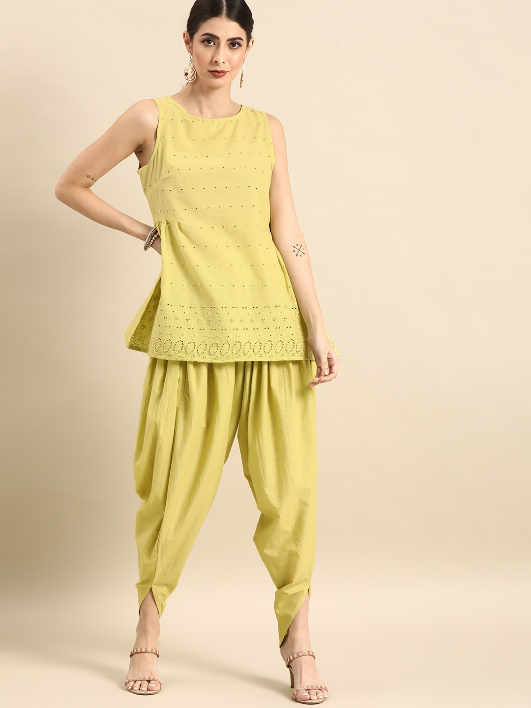 Women Green Pure Cotton Kurta Set