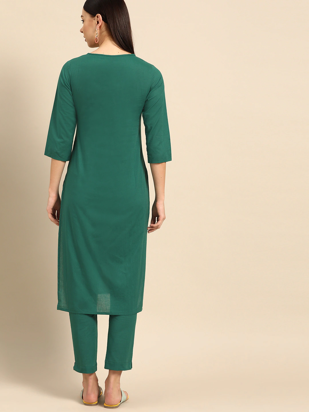 Women Green Pure Cotton Kurta Set