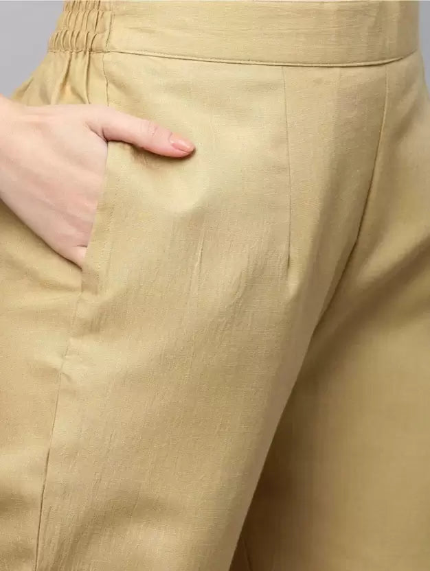 Women Kurta Pant And Dupatta Set Cotton Blend