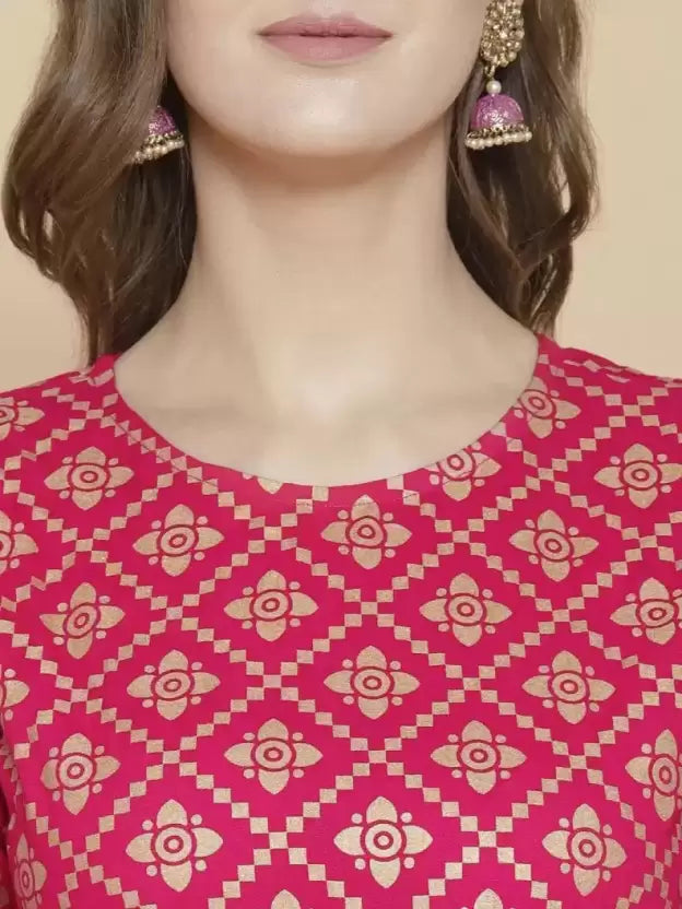 Women Kurta Pant And Dupatta Set Cotton Blend