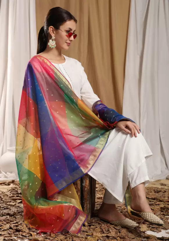 Women Kurta Pant And Dupatta Set Pure Cotton