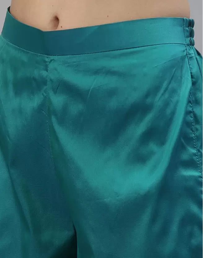 Women Kurta Pant And Dupatta Set Silk Blend