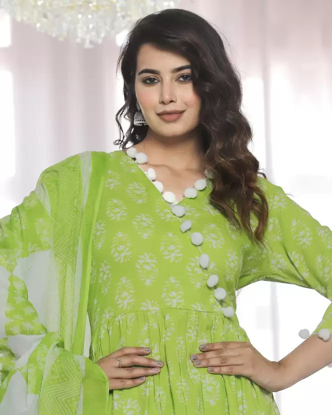 Women Kurta Pant And Dupatta Set Viscose Rayon