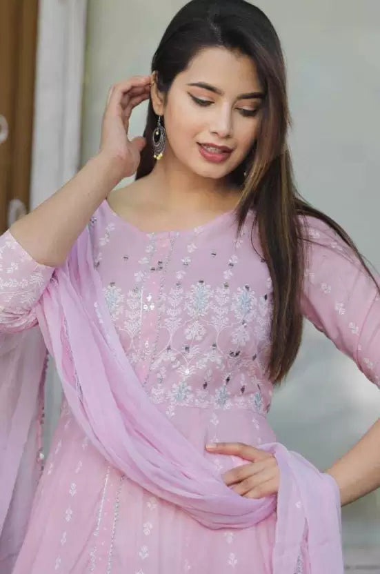 Women Kurta Pant And Dupatta Set