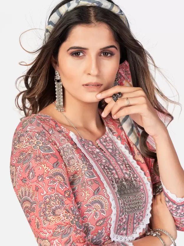 Women Pure Cotton Kurta Pyjama & Dupatta Set