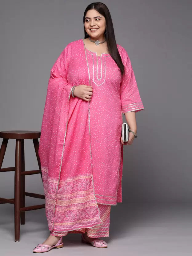 Women Kurta and Palazzo Set Cotton Blend