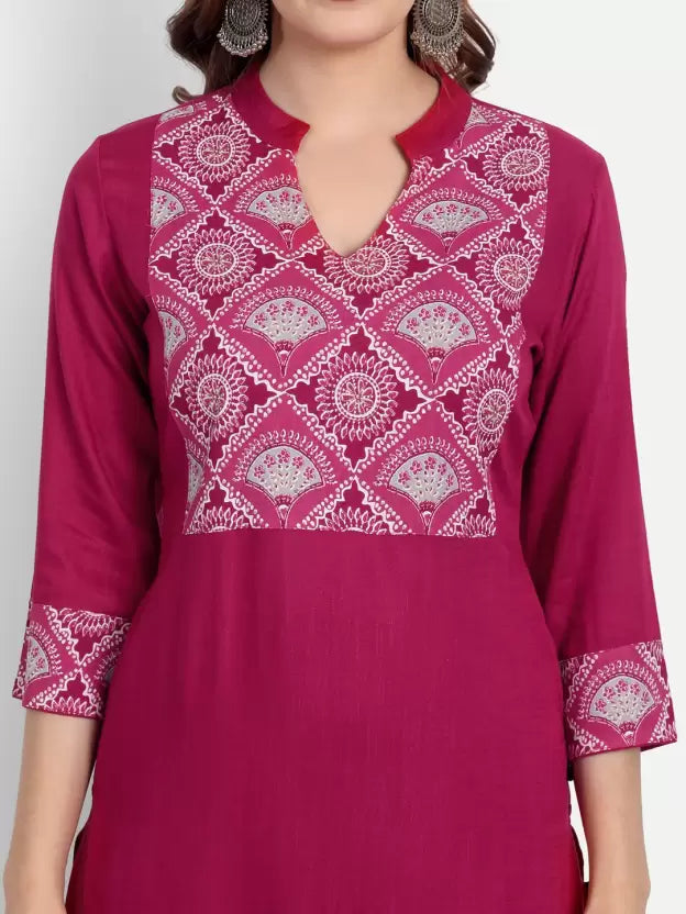 Women Kurta and Palazzo Set Viscose Rayon