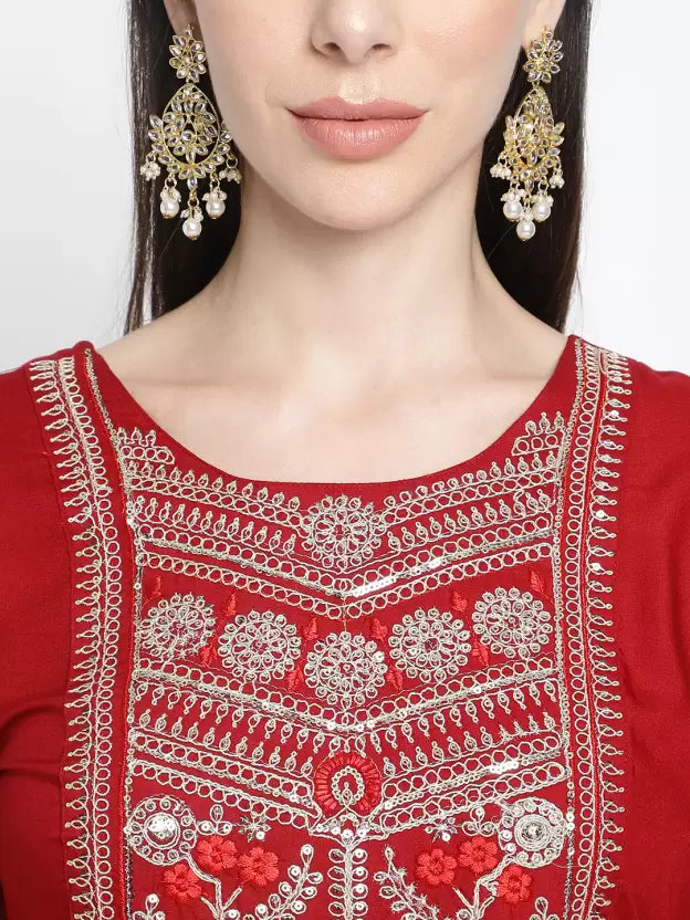 Women Kurta and Palazzo Set Viscose Rayon