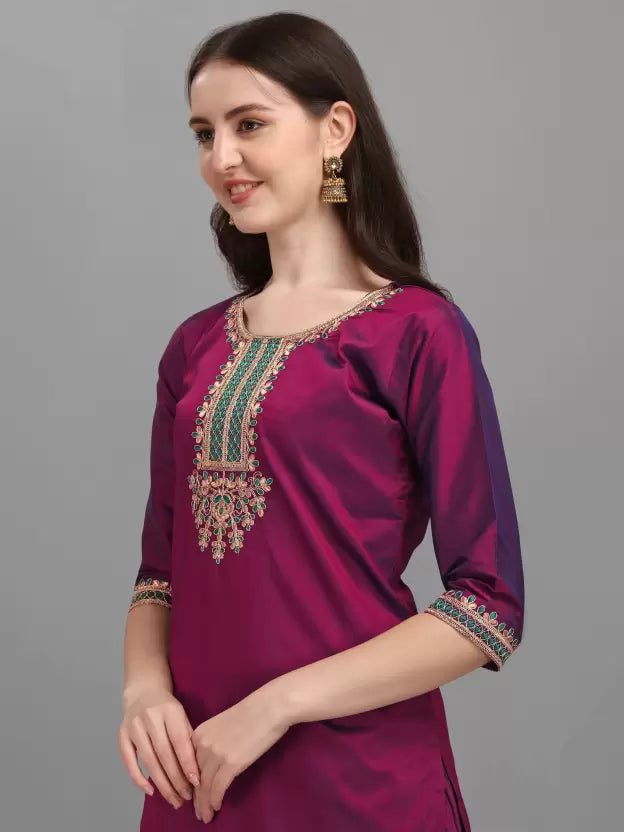 Women Kurta and Pant Set Art Silk